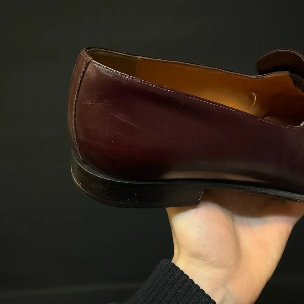 Men's Salvatore Ferragamo burgundy Kiltie Tasseled Loafers Size 9.5 uh25938 g 25